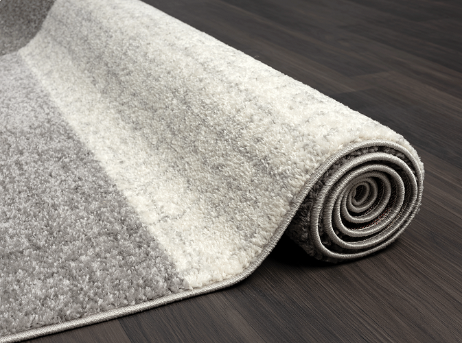 Modern Blokdesign Laagpolig Vloerkleed – Stijlvol, Warm & Tijdloos voor Elk Interieur Grijs — hoekdetail