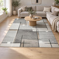 Modern Geometrisch Laagpolig Vloerkleed – Grijs, Zwart & Beige Stijlvolle Blikvanger
