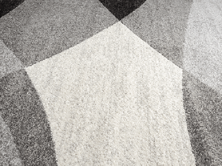 Modern Geometrisch Laagpolig Vloerkleed – Stijlvol Design in Grijs, cream & Zwart — hoekdetail