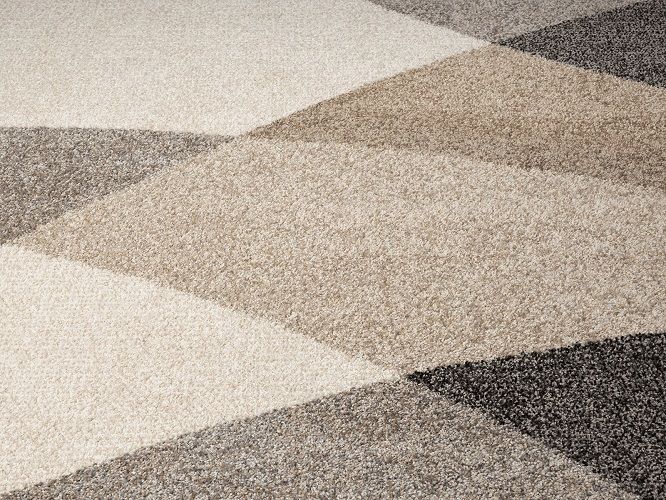 Modern Geometrisch Laagpolig Vloerkleed – Stijlvol Design in Neutrale Aardetinten — hoek