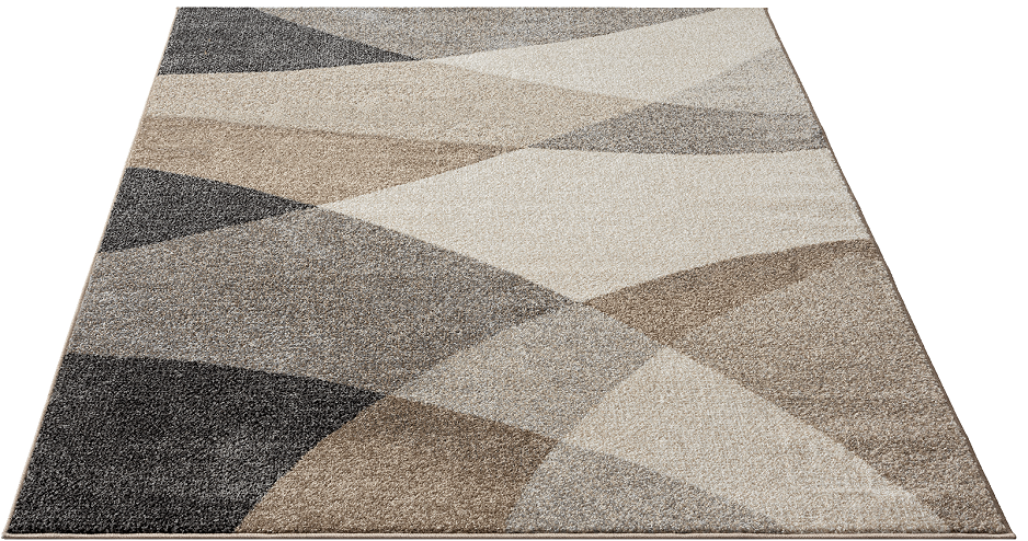 Modern Geometrisch Laagpolig Vloerkleed – Stijlvol Design in Neutrale Aardetinten — detail weefsel