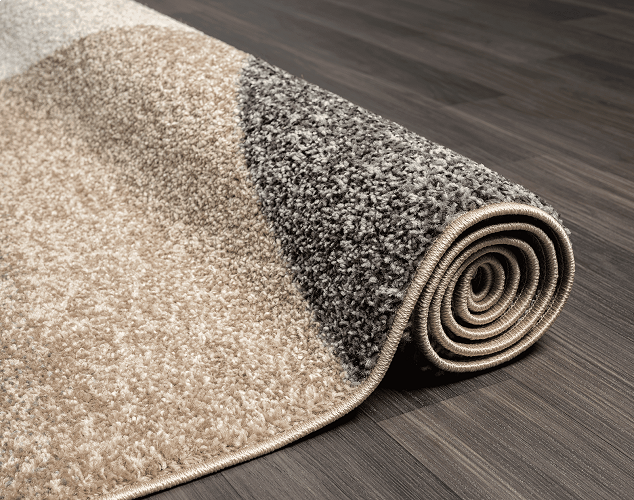 Modern Geometrisch Laagpolig Vloerkleed – Stijlvol Design in Neutrale Aardetinten — sfeerbeeld interieur