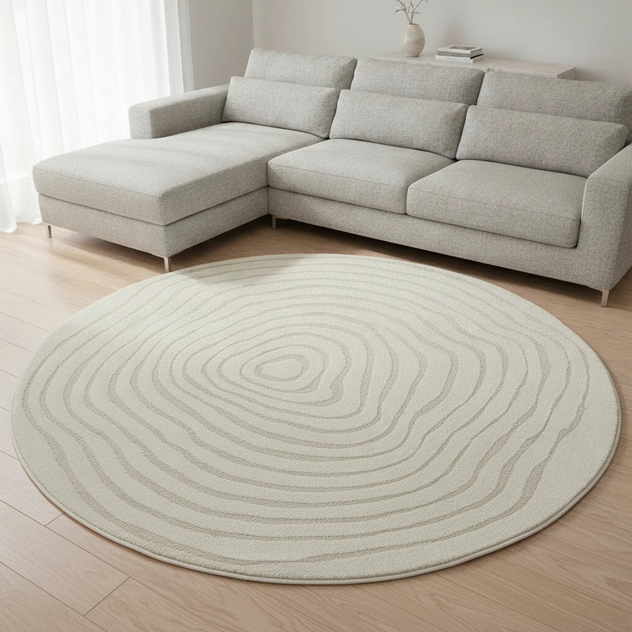 Vloerkleed Elio Crème – Laagpolig Modern | Merinos - Sfeerbeeld