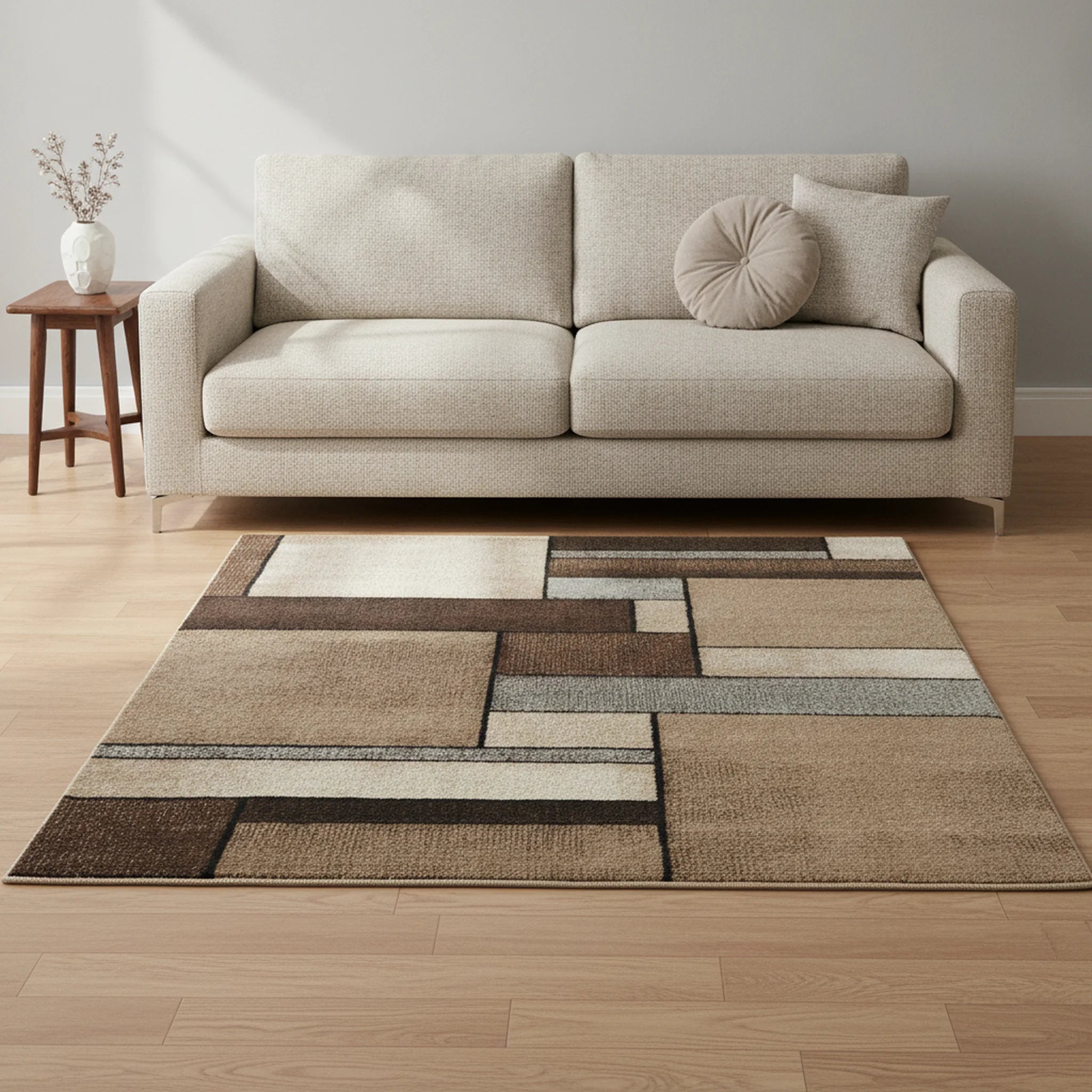 Vloerkleed Brilliance Beige – Laagpolig Modern | Merinos - Sfeerbeeld