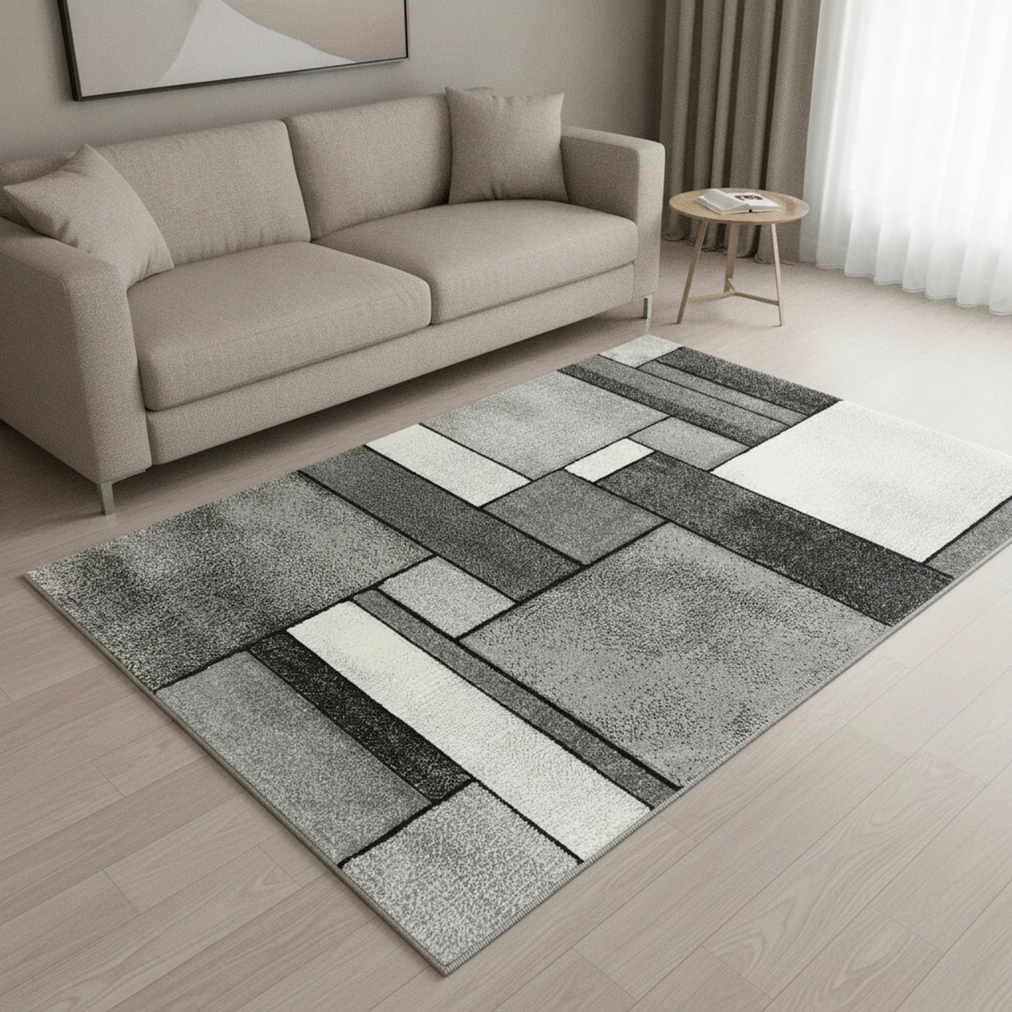 Vloerkleed Brilliance Grijs – Laagpolig Modern | Merinos - Sfeerbeeld