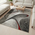Tapis Brilliance Rouge Ondulé – Moderne à poils courts
