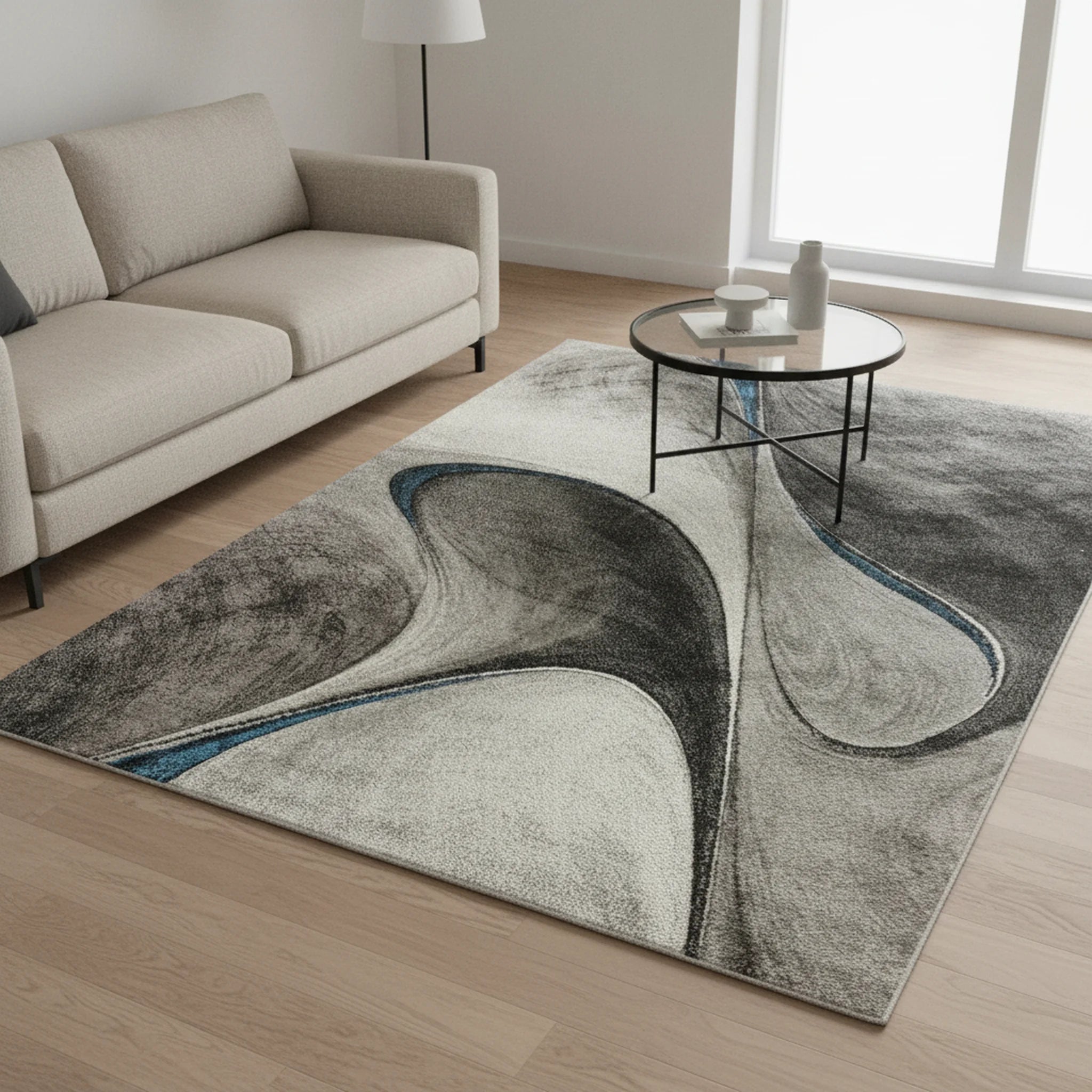 Vloerkleed Brilliance Grey blue – Laagpolig Modern | Merinos - Sfeerbeeld
