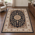 Dubai Deluxe 56253 Rug in Blue – Low-Pile and Densely Woven