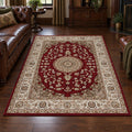 Vloerkleed Dubai Deluxe 56253 Rood – Geweven met Jute Rugzijde