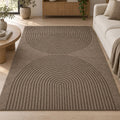 Vloerkleed Eclipse 2320 Bruin – Grafische cirkels op jute rug