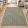Vloerkleed Eclipse 2320 Groen – Laagpolig met modern cirkelmotief