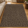 Tapis Eclipse 2455 Marron – Dessin de cercles chaud, poils courts