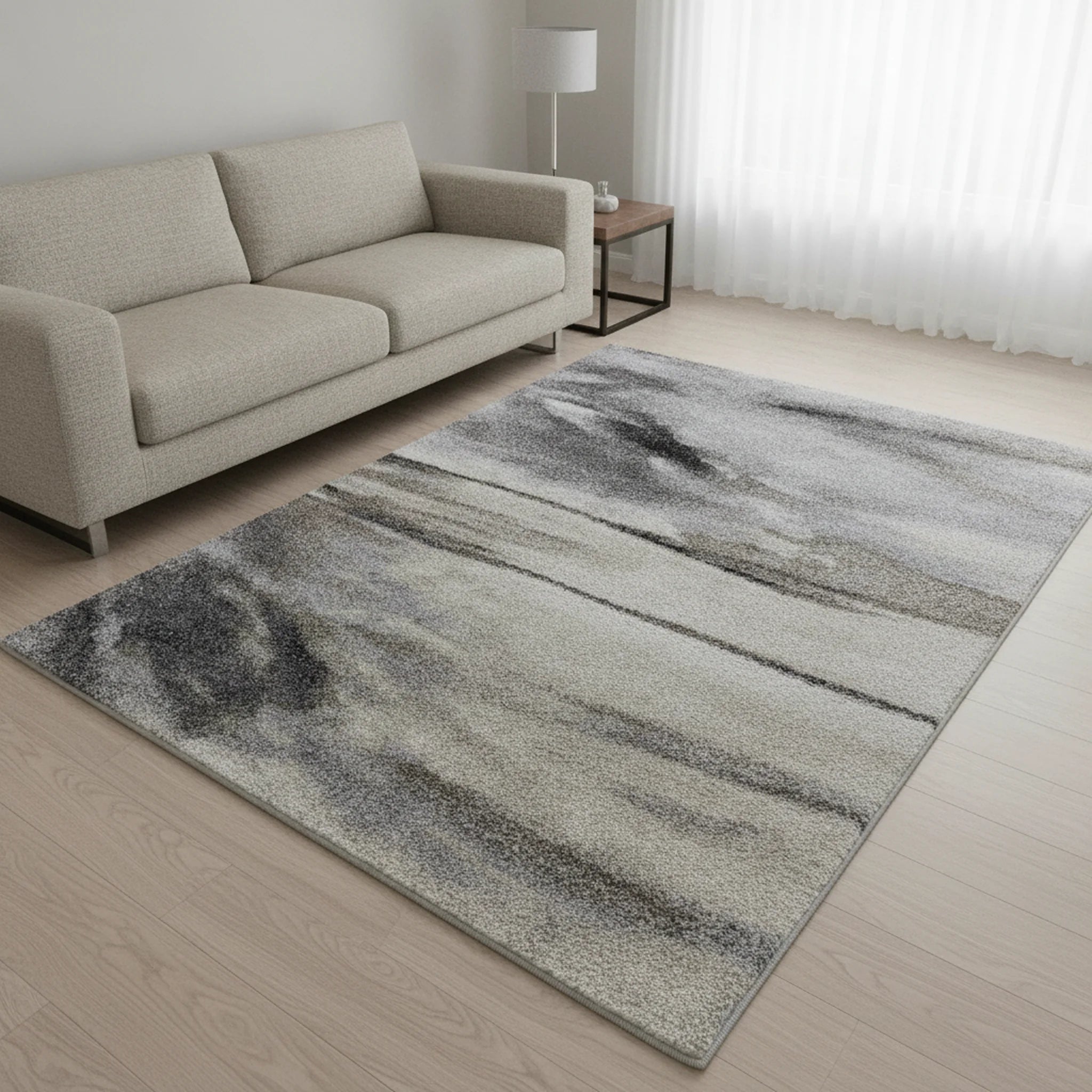 Laagpolig Vloerkleed Elegant Beige Grijs - Sfeerbeeld