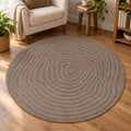 Vloerkleed Elio 2325 Bruin – Rond geweven met jute rugzijde