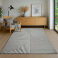 Tapis Elio Japandi – Design moderne à demi-cercles en gris