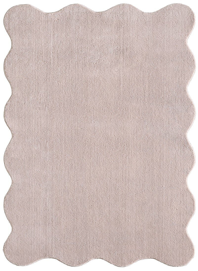 Vloerkleed Loft Shape – Zacht Hoogpolig Vloerkleed in Blos (Blush), Wasbaar tot 30° & Pluizig — hoek