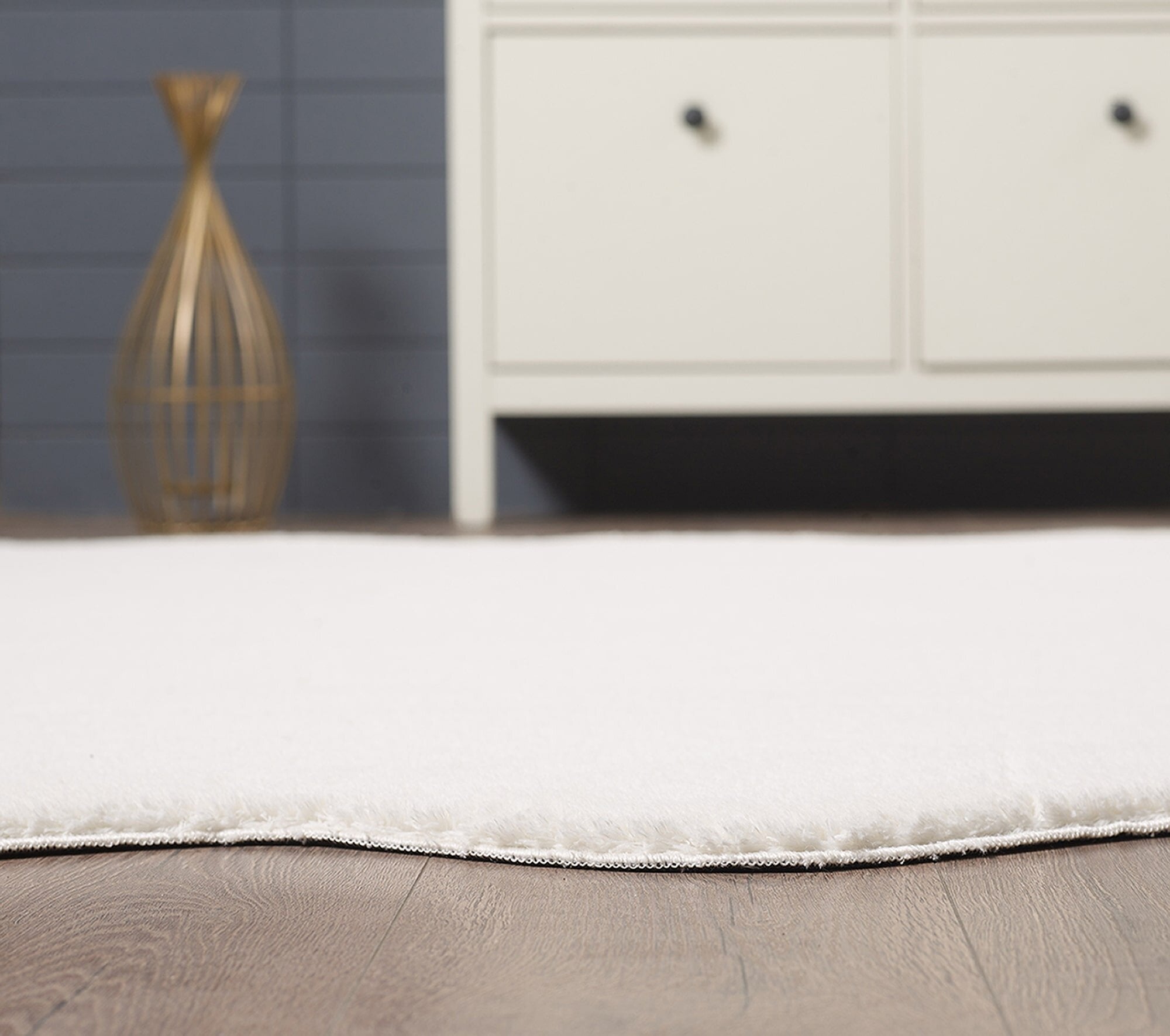 Vloerkleed Loft Shape – Zacht Hoogpolig Vloerkleed in Cream, Wasbaar tot 30° & Pluizig — hoek