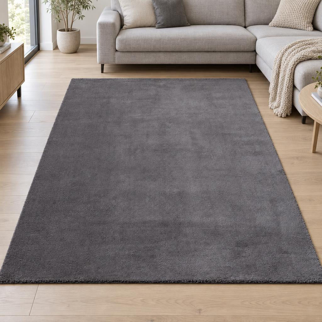 Vloerkleed Loft Washable Antraciet – sfeerimpressie in de woonkamer