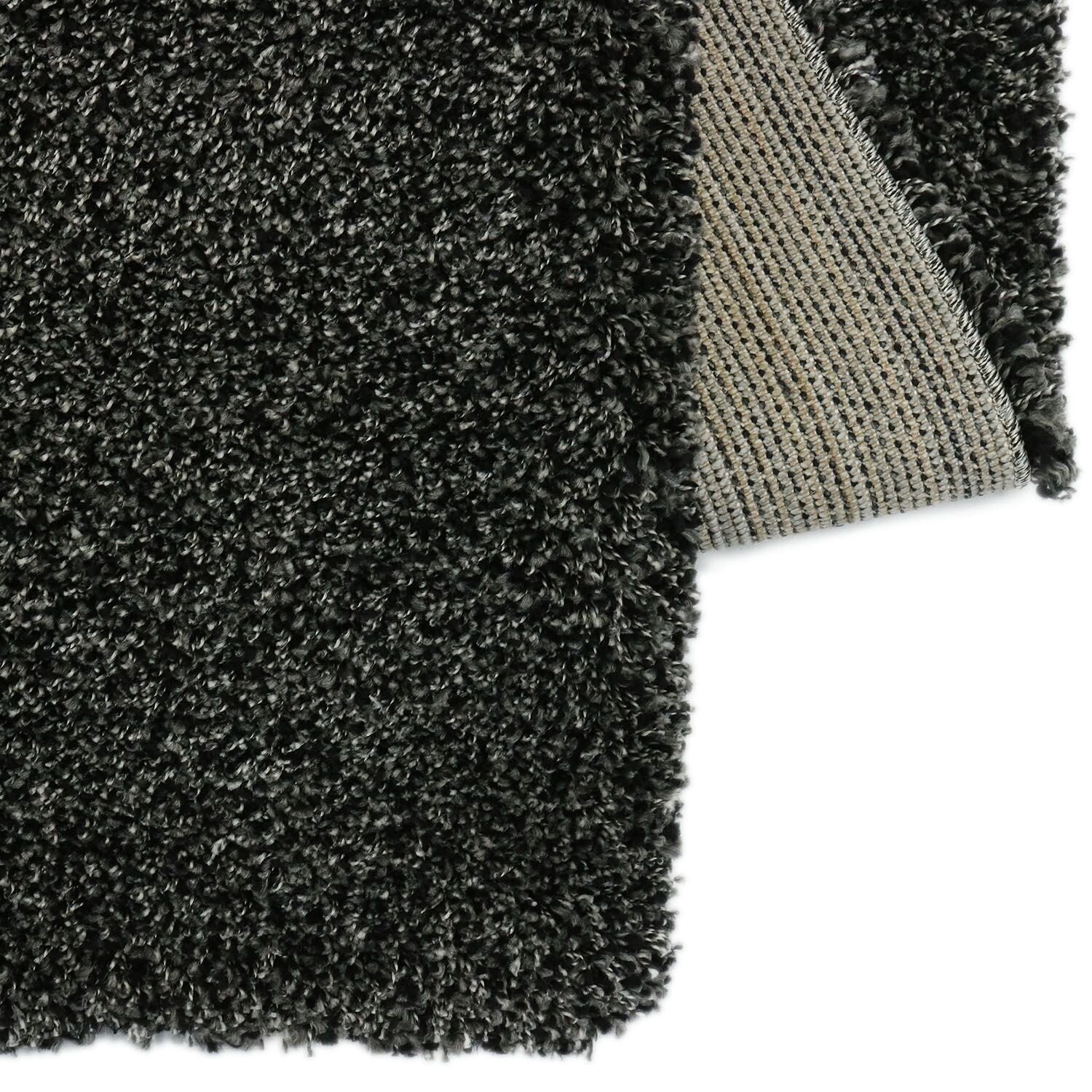 Vloerkleed Shaggy Deluxe 5533-90 Black-Melange — detail weefsel