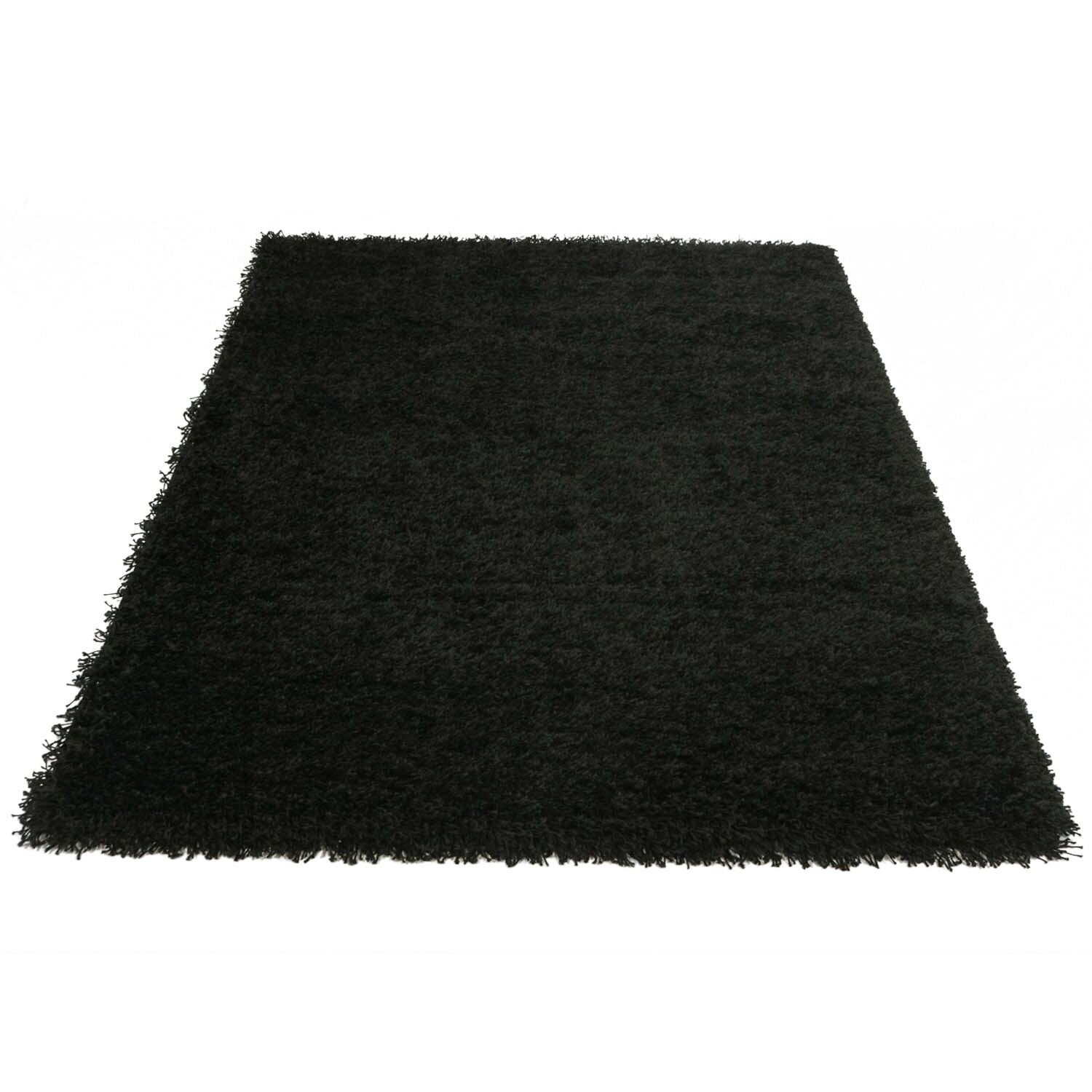 Vloerkleed Shaggy Plus 1074 Black — detail weefsel