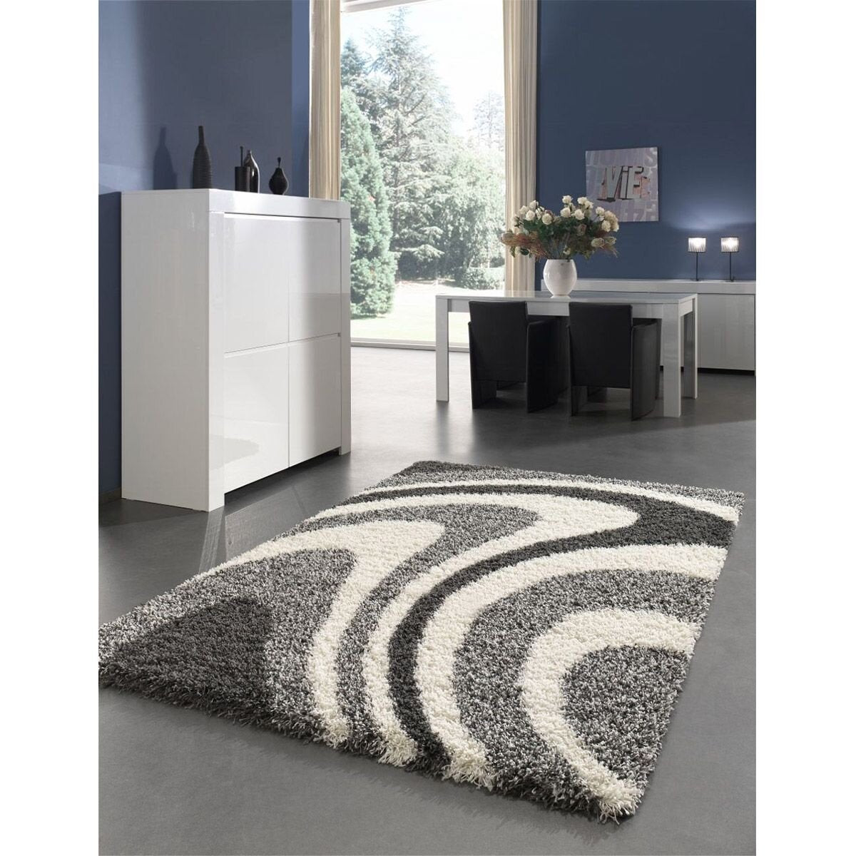 Vloerkleed Shaggy Plus 7110 Grey — sfeerbeeld in interieur