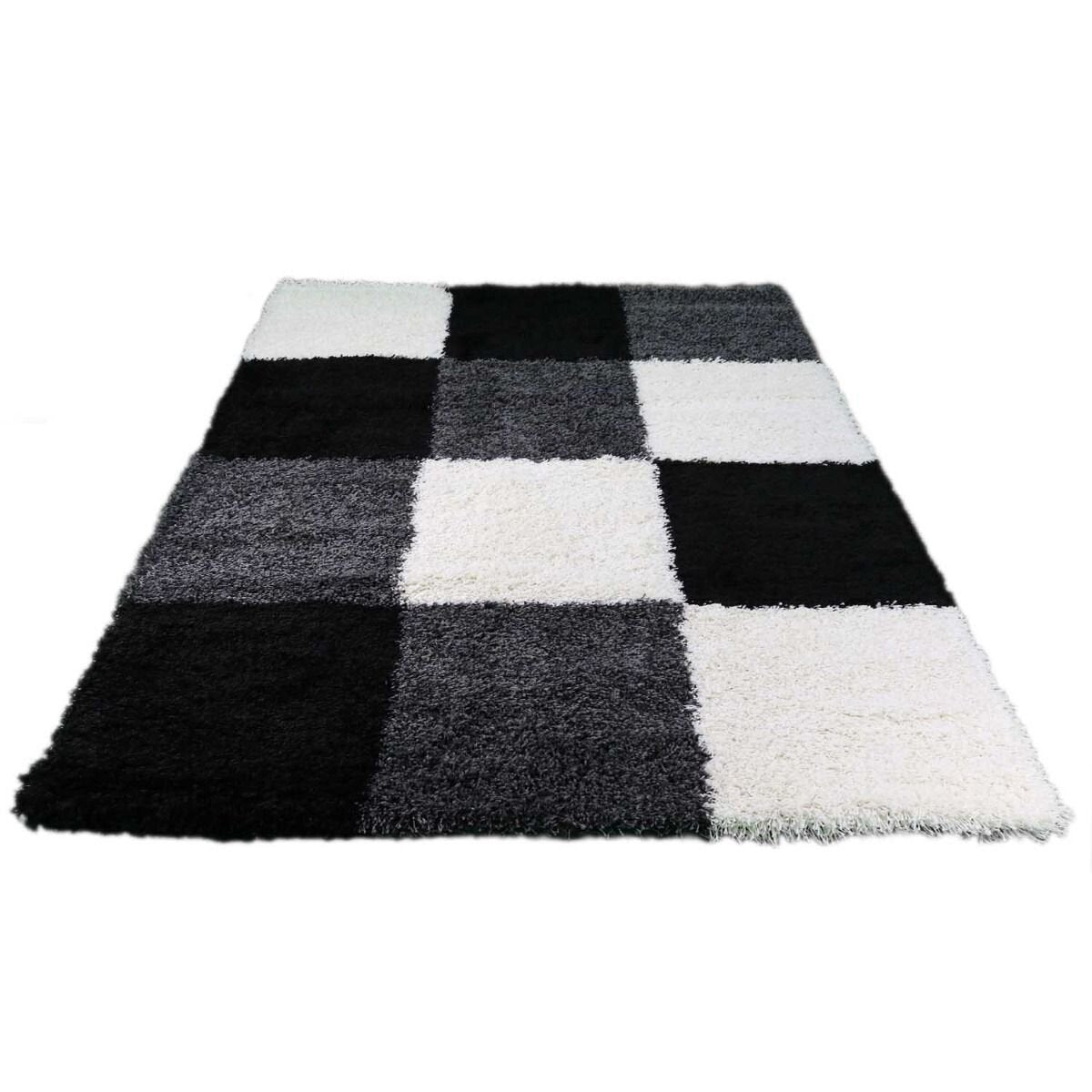 Vloerkleed Shaggy Plus 910 Grey Black — sfeerbeeld in interieur