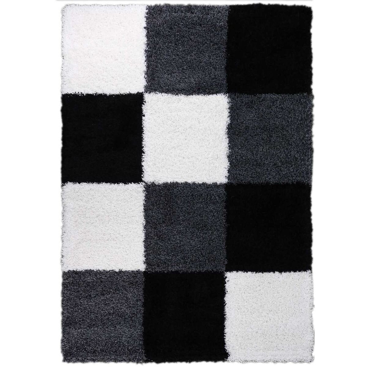 Vloerkleed Shaggy Plus 910 Grey Black — hoek