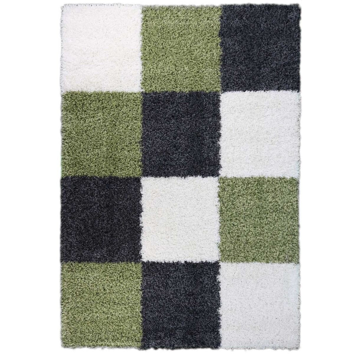 Vloerkleed Shaggy Plus 910 Grey Green — hoek