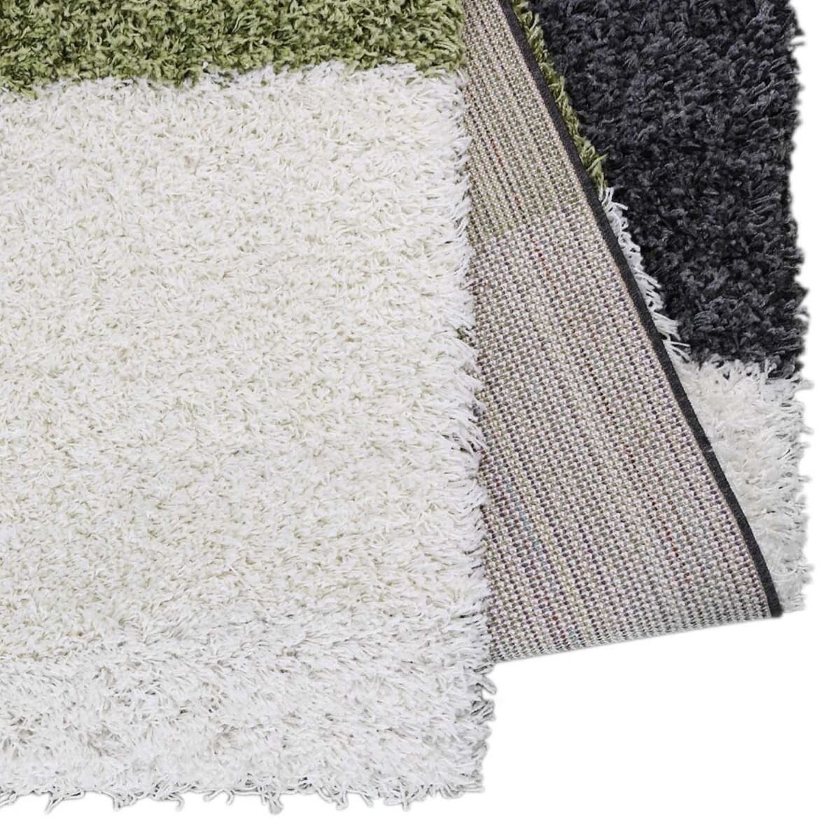 Vloerkleed Shaggy Plus 910 Grey Green — bovenaanzicht