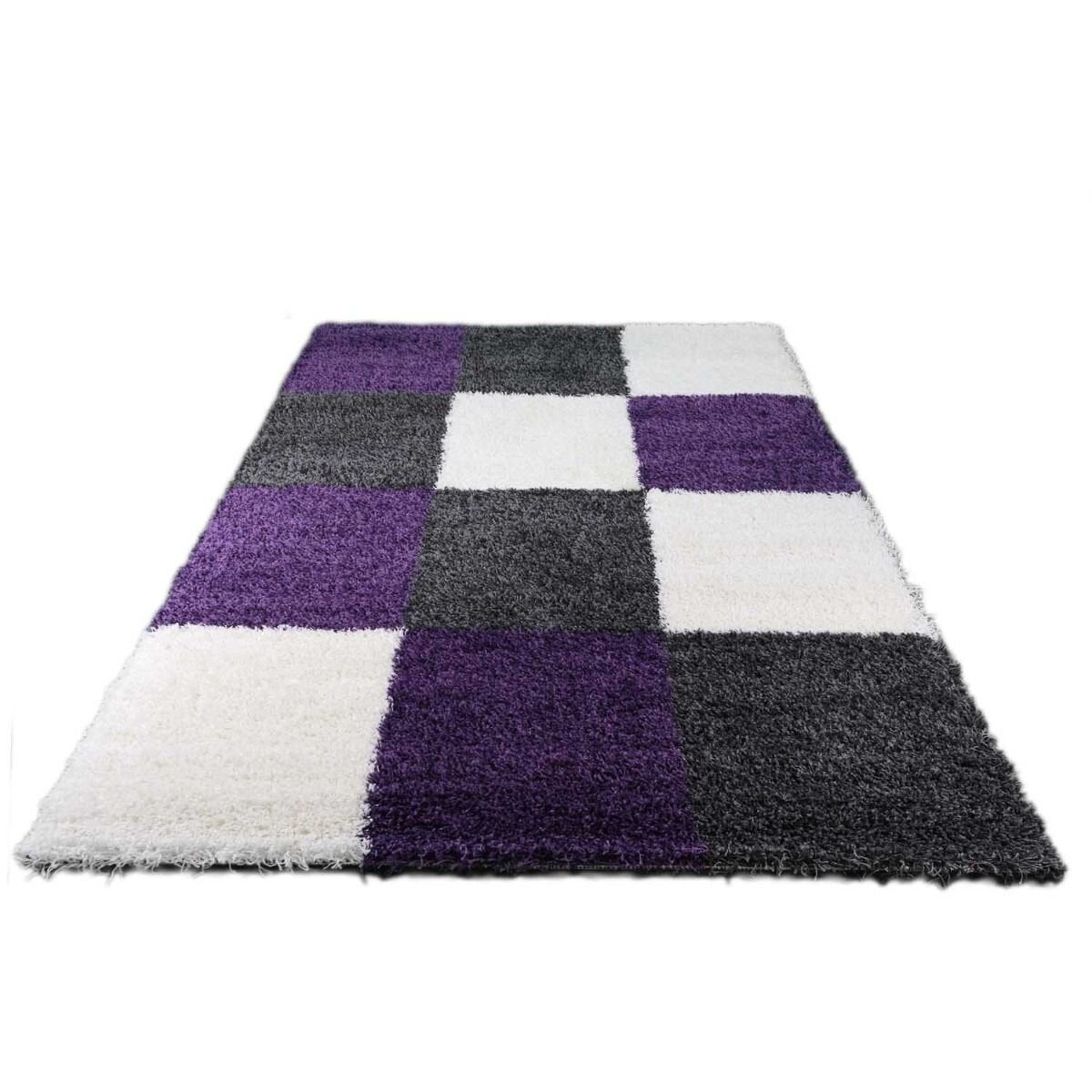 Vloerkleed Shaggy Plus 910 Grey Lilac — bovenaanzicht