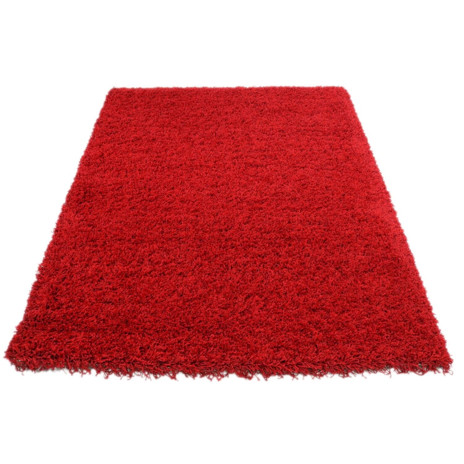 Vloerkleed Shaggy Plus 958 Red — detail weefsel