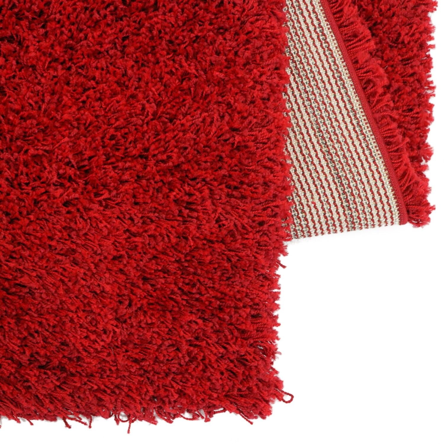 Vloerkleed Shaggy Plus 958 Red — sfeerbeeld interieur