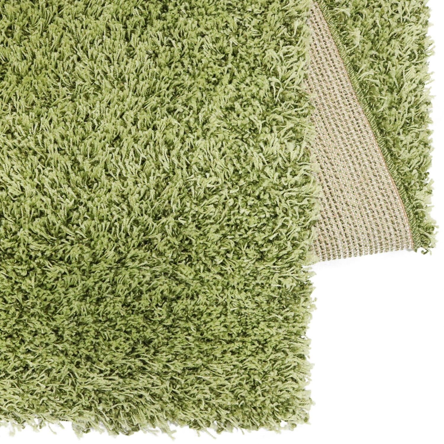 Vloerkleed Shaggy Plus 965 Green — detail weefsel