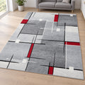 Vloerkleed Thales 6102 Grijsrood – stevige juterug en vlakke pool